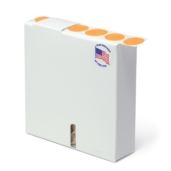 3/4" Color Coding Dots Orange Flr - Roll Form